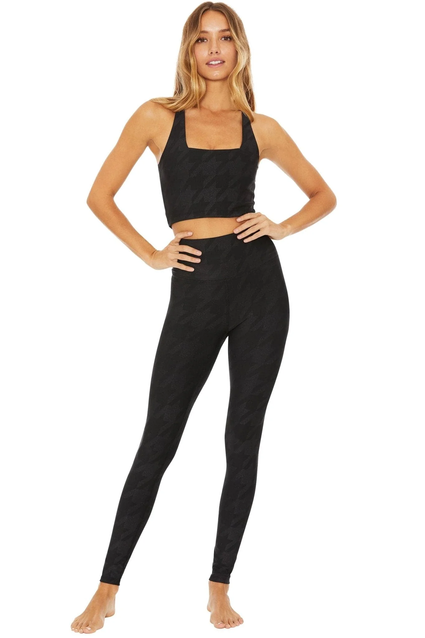 Beach Riot Piper Gunmetal Houndstooth Leggings - Image 3