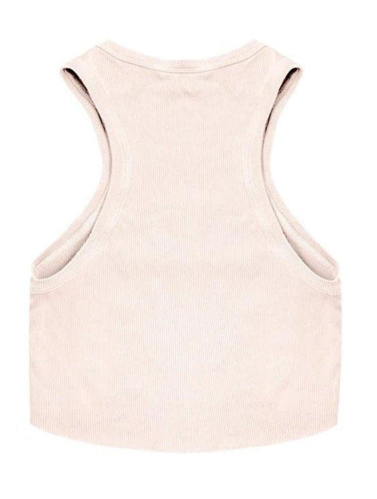 Boys Lie Rose Pink Ribbed Tank Top - Image 5