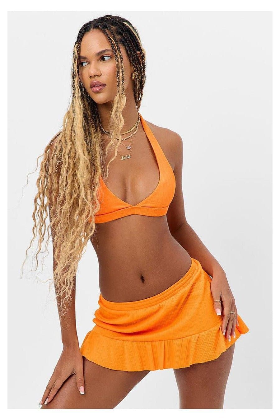 Frankies Bikinis Eden Plissé Halter Bikini Top - Image 4