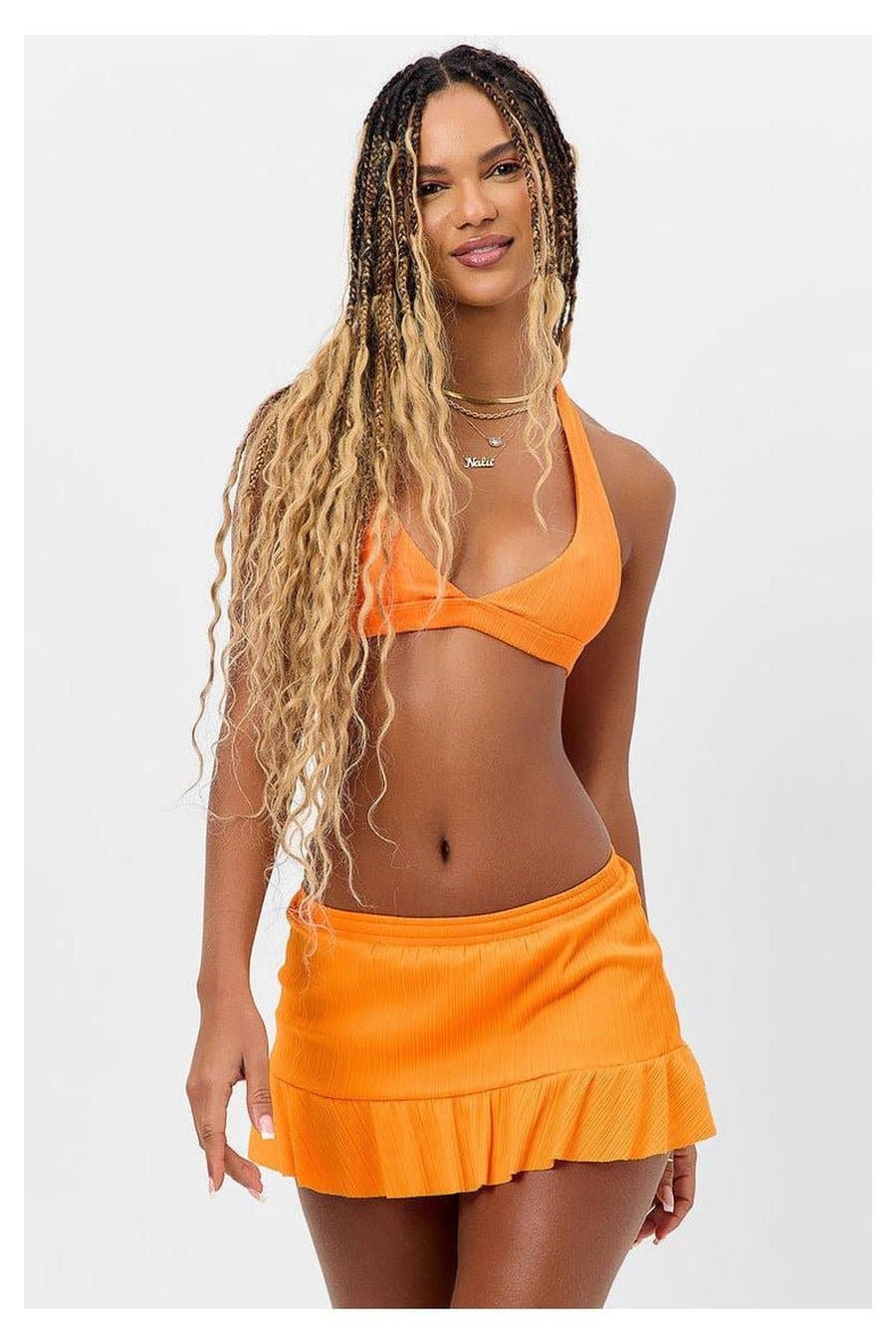 Frankies Bikinis Eden Plissé Halter Bikini Top - Image 5