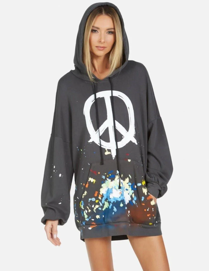 Lauren Moshi Desiree Brush Peace Hoodie Dress - Image 5
