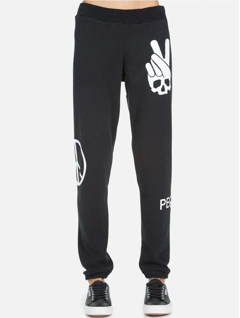 Lauren Moshi Gia Skull Peace Hand Jogger Pants - Image 4