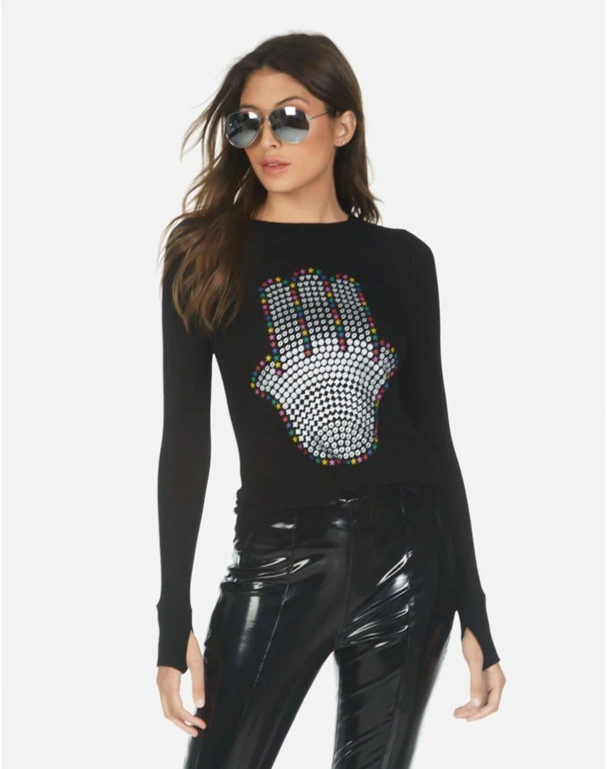 Lauren Moshi McKinley Hamsa Elements Long Sleeve Top - Image 4
