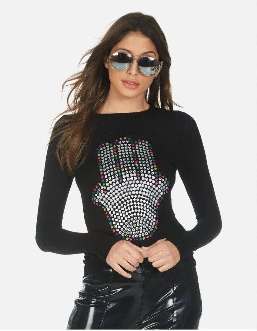 Lauren Moshi McKinley Hamsa Elements Long Sleeve Top - Image 5