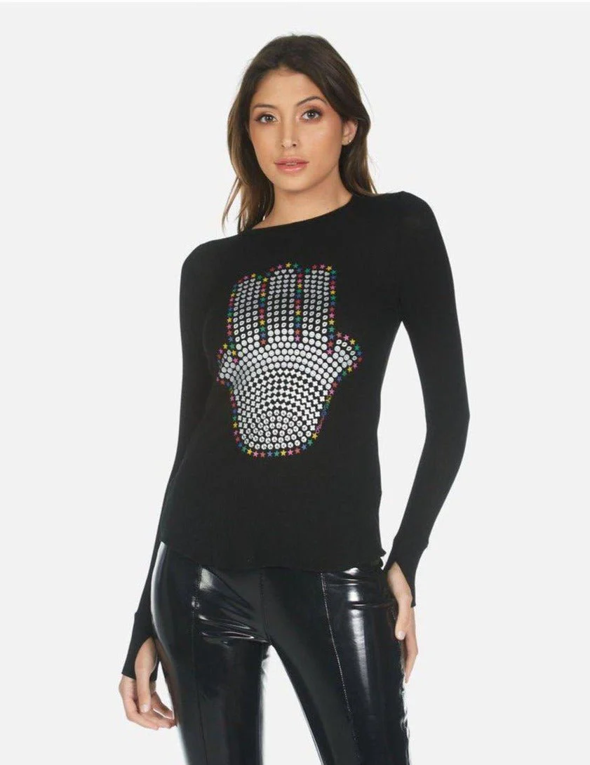 Lauren Moshi McKinley Hamsa Elements Long Sleeve Top - Image 6