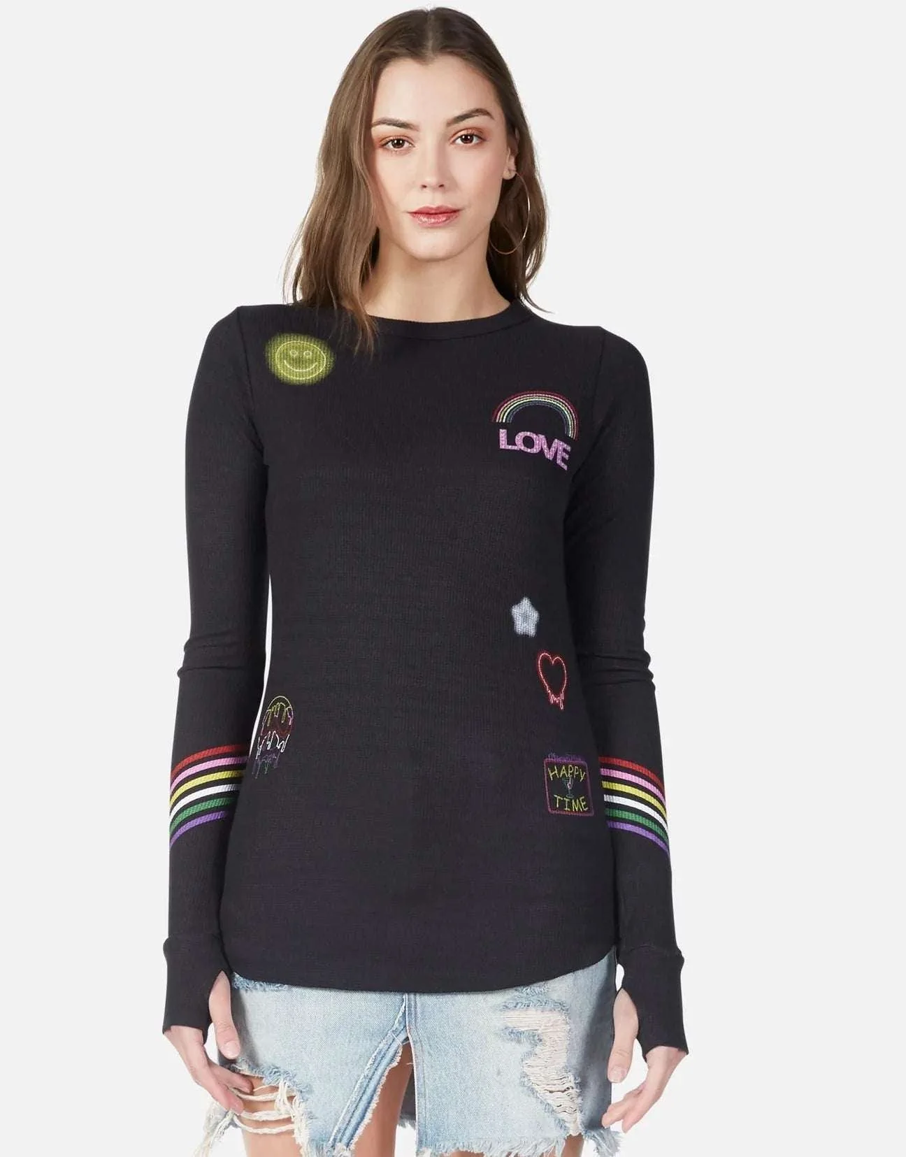 Lauren Moshi Mckinley Neon Signs Thermal Top - Image 3