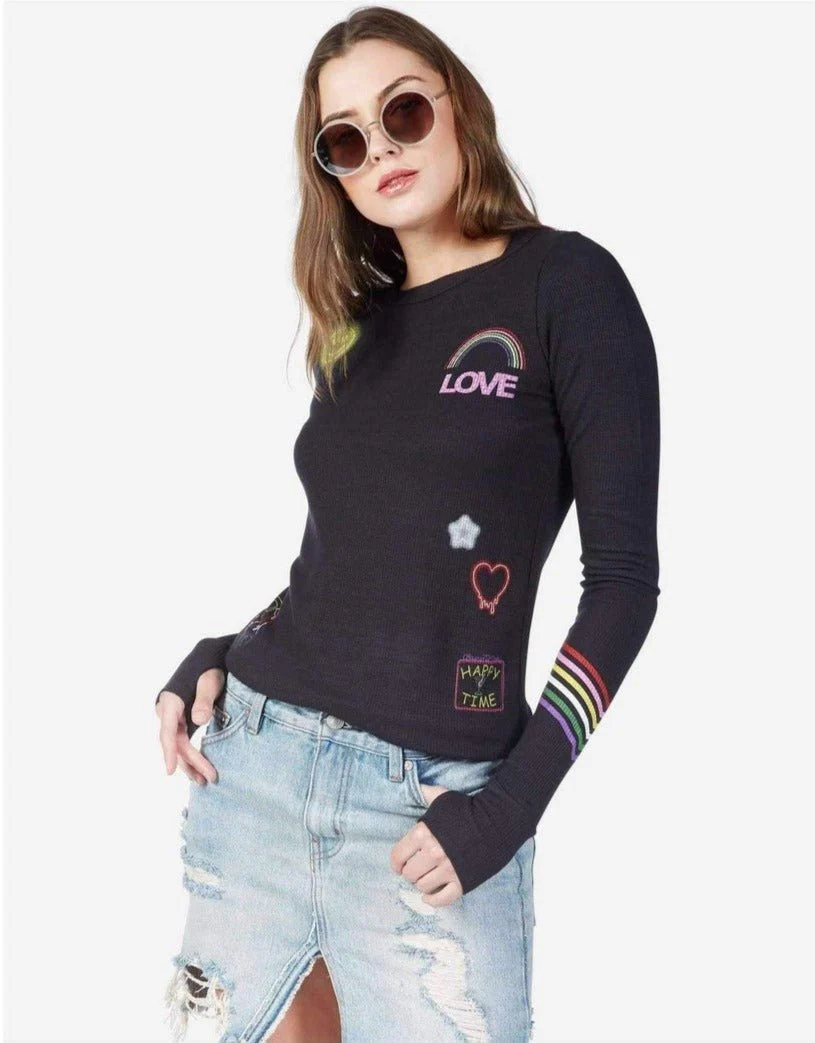 Lauren Moshi Mckinley Neon Signs Thermal Top - Image 5
