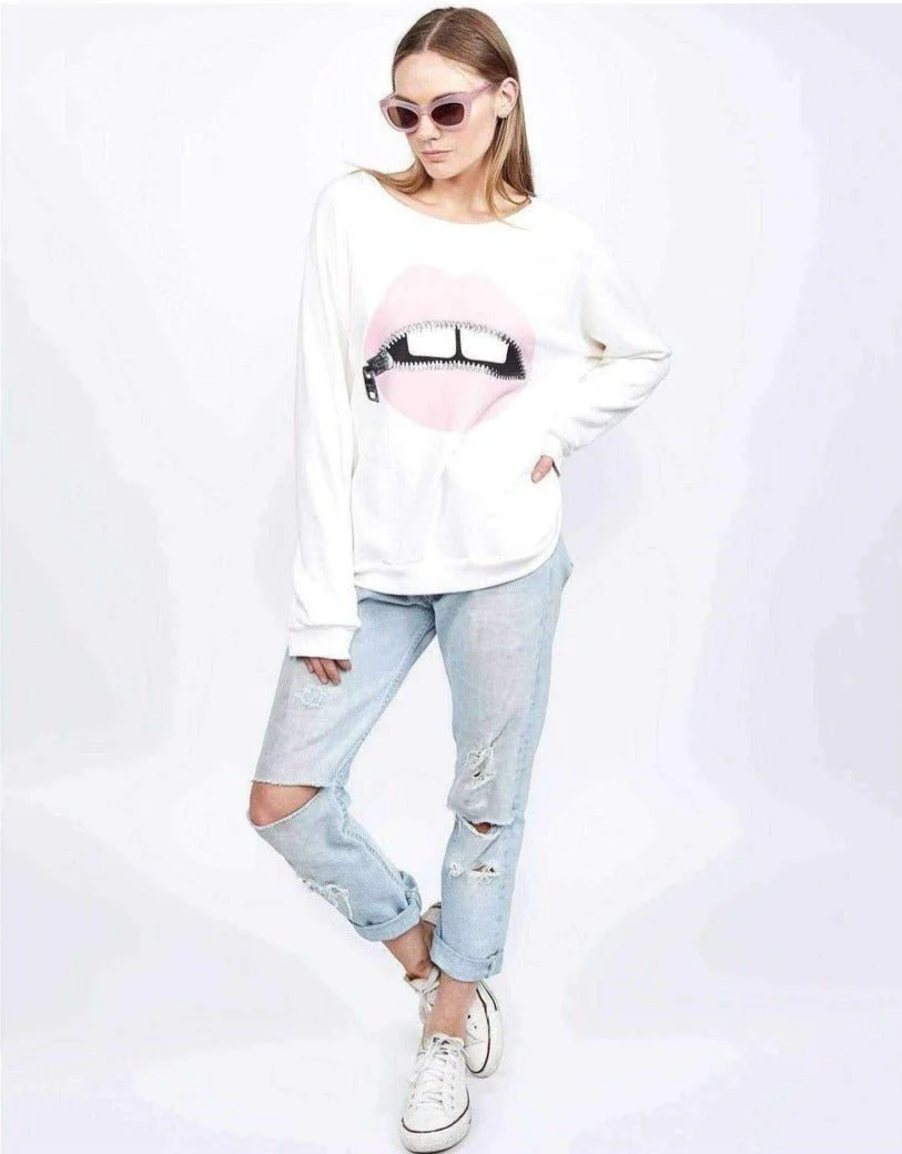 Lauren Moshi Noleta Zipper Mouth Sweatshirt - Image 3