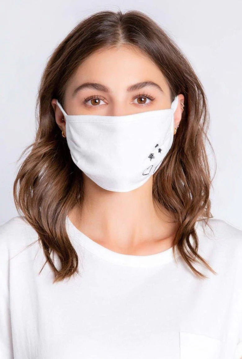 PJ Salvage Ivory Face Mask with Stars & Hearts - Image 5