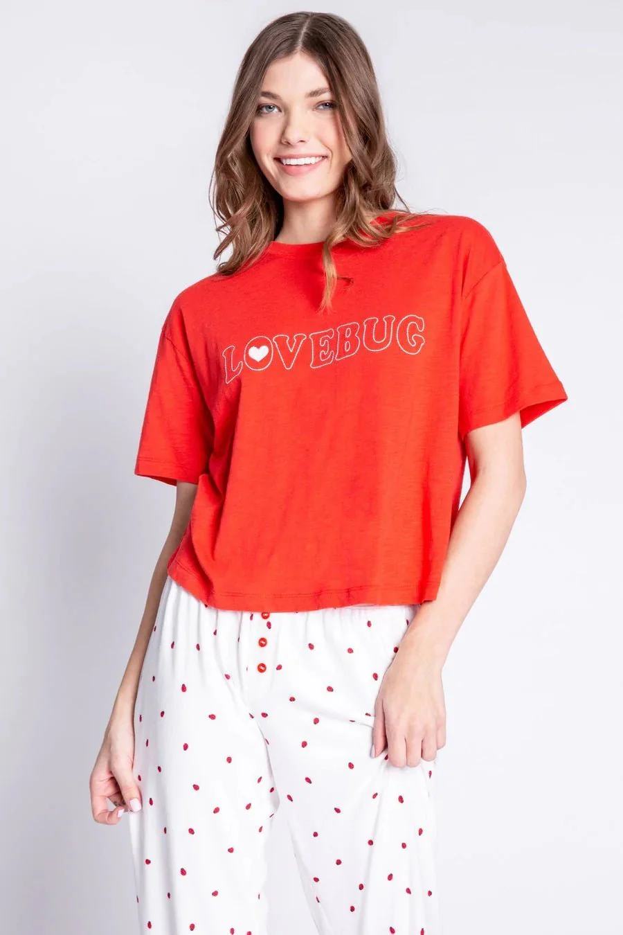 PJ Salvage Lovebug Red Cotton T-Shirt - Image 3