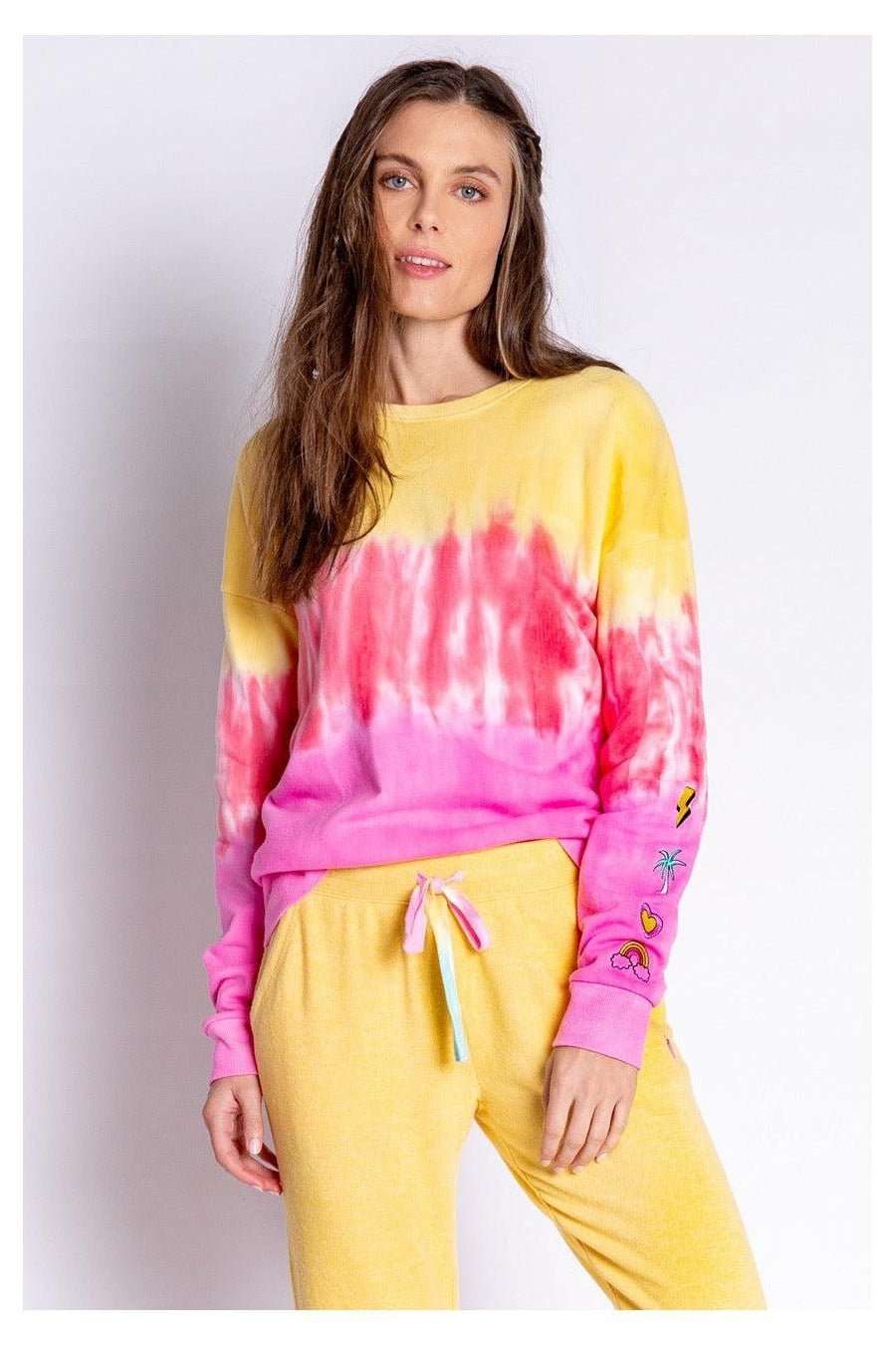PJ Salvage One Love Ombre Tie Dye Crew Neck Long Sleeve Sweater - Image 9