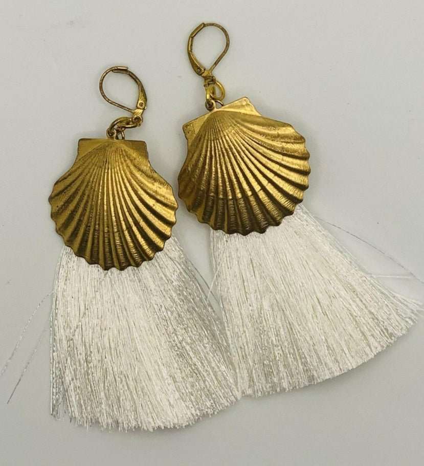Suzywan DELUXE Sea Shells Tassel Mermaid Earrings - Image 4
