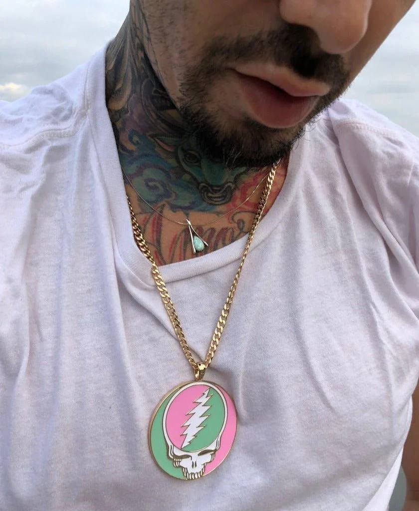 Trixy Starr x Grateful Dead Pastel Stealie Necklace - Image 3